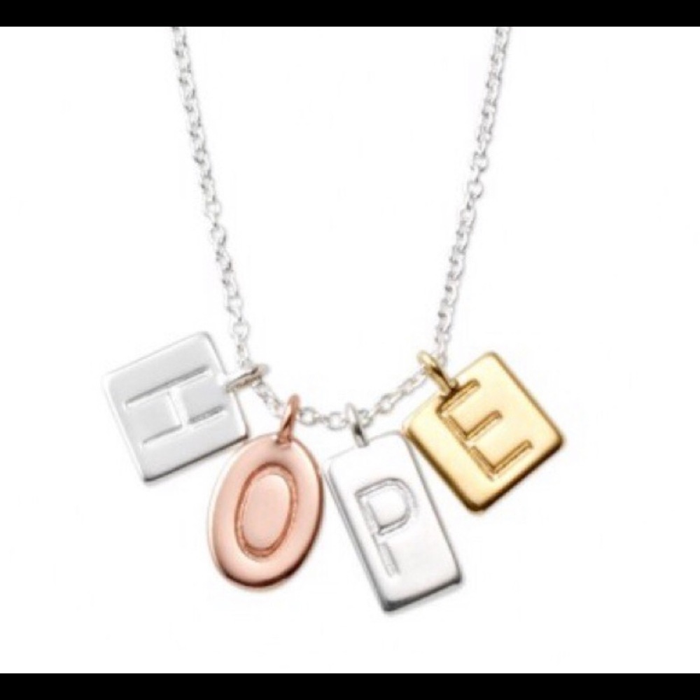 NIB Stella & Dot “Hope” Charm Necklace 16”+ext.